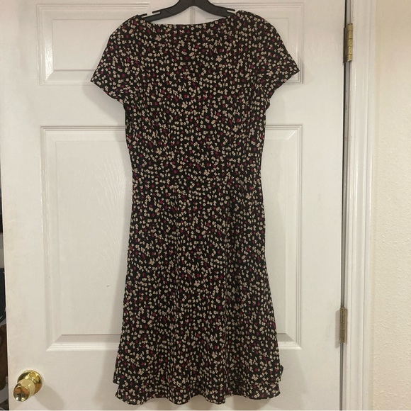 Jones New York Dress Size 12 Floral Cap Sleeve V  Neck - Picture 14 of 16